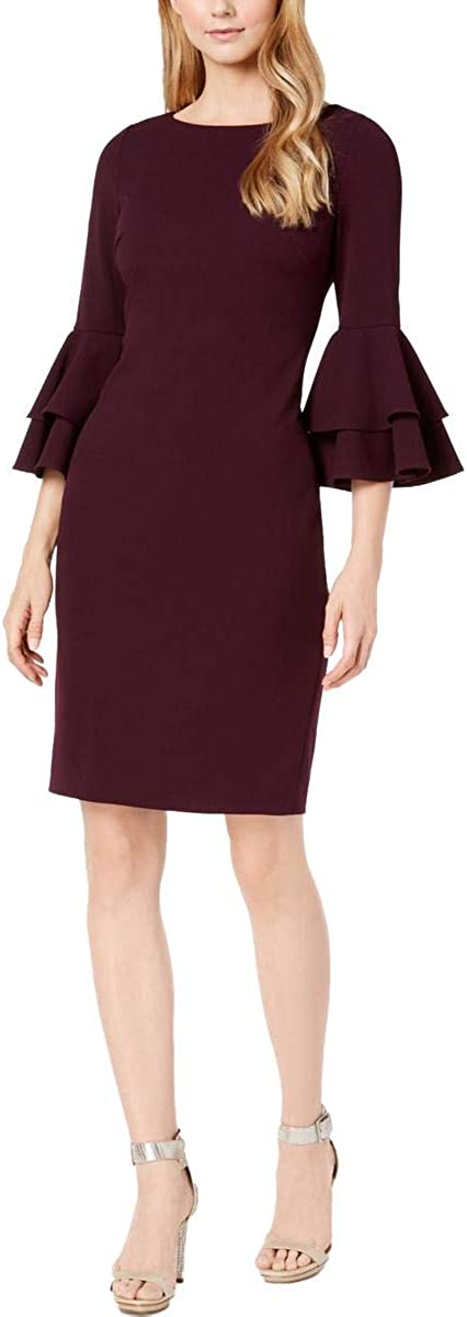 230816041050819_1 Calvin Klein Women's Tiered Bell Sleeve Dress - Image 1